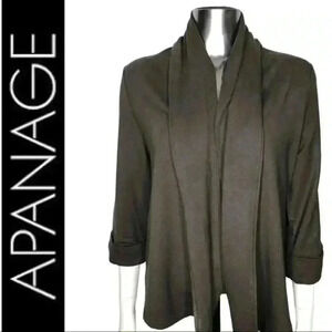 Apanage Brown  Knit Cardigan Shawl Collar Size 10